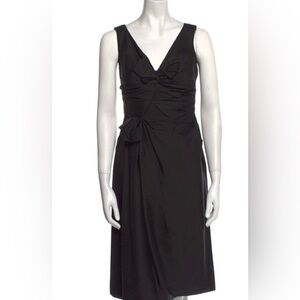 Prada black A-line dress with box flower detail